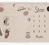 Boho Animals Space Theme Milestone Blanket